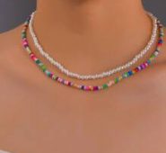 2pcs Faux Pearl Beaded Necklace