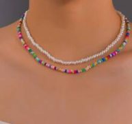 2pcs Faux Pearl Beaded Necklace