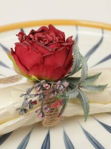 2pcs Flower Decor Napkin Ring