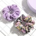 2pcs Flower Print Scrunchie