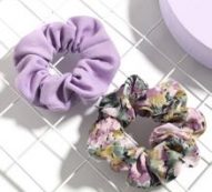 2pcs Flower Print Scrunchie