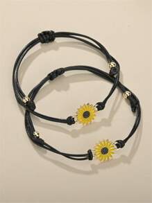 2pcs Flower String Bracelet