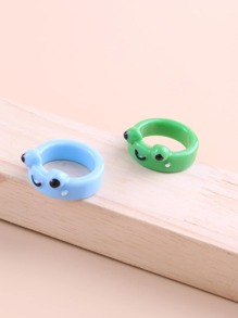 2pcs Frog Decor Ring