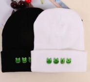 2pcs Frog Embroidery Beanie