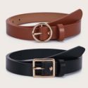 2pcs Geo Buckle Belt