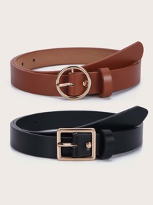 2pcs Geo Buckle Belt