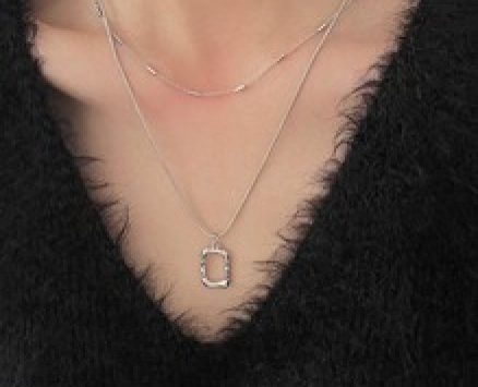 2pcs Geo Pendant Chain Necklace