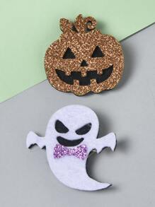 2pcs Ghost Decor Hair Clip