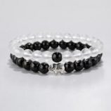 2pcs Guys Animal Decor Beaded Bracelet