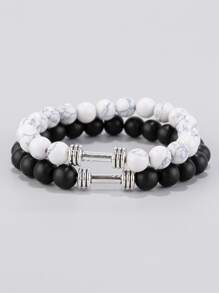 2pcs Guys Beaded Bracelet