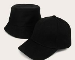 2pcs Guys Simple Solid Hat