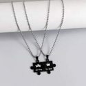 2pcs Guys Stainless Steel Geo Charm Necklace