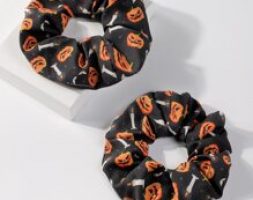2pcs Halloween Pumpkin Scrunchie