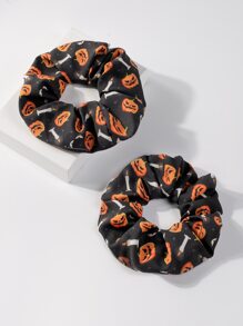 2pcs Halloween Pumpkin Scrunchie