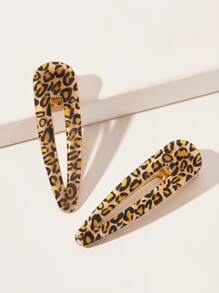 2pcs Leopard Print Hair Clip