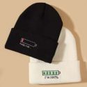 2pcs Letter Embroidered Beanie