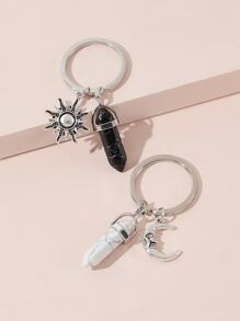 2pcs Moon Charm Keychain