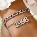 2pcs Number Decor Chain Bracelet