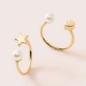 2pcs Pearl & Moon Decor Ring