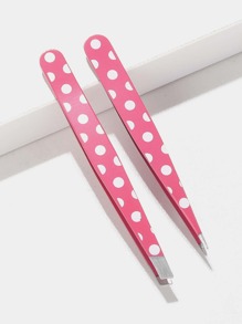 2pcs Polka Dot Eyebrow Tweezers