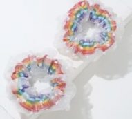 2pcs Rainbow Striped Scrunchie
