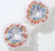 2pcs Rainbow Striped Scrunchie