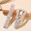 2pcs Rhinestone Decor Hair Clip