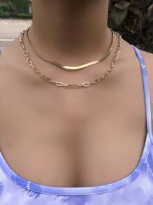 2pcs Simple Chain Necklace