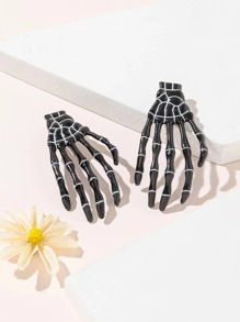 2pcs Skeleton Hand Design Hair Clip