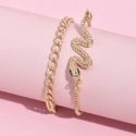 2pcs Snake Detail Bracelet