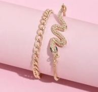 2pcs Snake Detail Bracelet