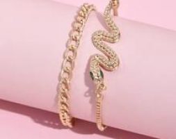 2pcs Snake Detail Bracelet