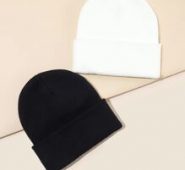 2pcs Solid Knitted Hat
