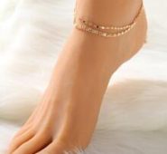 2pcs Solid Metallic Anklet