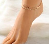 2pcs Solid Metallic Anklet