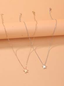 2pcs Star Decor Chain Necklace