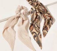 2pcs Vintage Crumpled Scrunchie Scarf