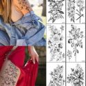 2sheets Flower Pattern Tattoo Sticker