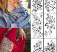 2sheets Flower Pattern Tattoo Sticker