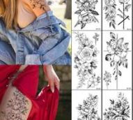 2sheets Flower Pattern Tattoo Sticker
