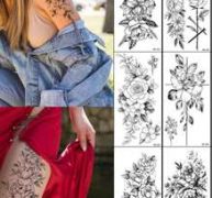 2sheets Flower Pattern Tattoo Sticker
