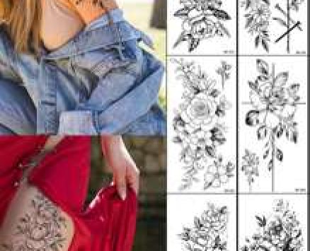 2sheets Flower Pattern Tattoo Sticker