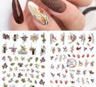 2sheets Leaf Print Nail Art Sticker