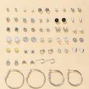 30pairs Rhinestone Decor Earrings