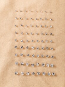 36pairs Rhinestone Inlaid Stud Earrings