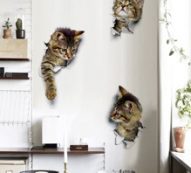 3D Cat Print Wall Sticker