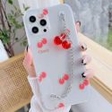 3D Cherry Decor Chain Hand Strap Phone Case