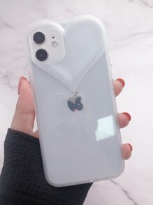 3D Heart Clear Phone Case