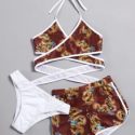 3pack Dragon Print Bikini Swimsuit