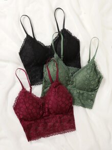 3pack Floral Lace Bra Set